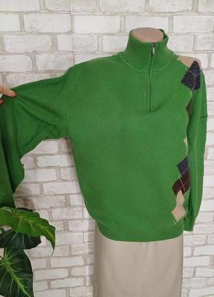 Новый мега теплый свитер/кофта со 100% шерсти в зеленом цвете, размер л-2хл6 фото