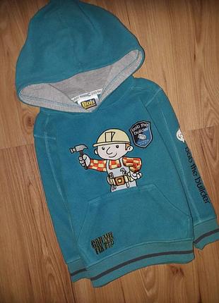 Яркая классная толстовка - флиска bob builder, рост 104 см