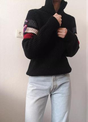 Шерстяний светр зіп джемпер поло пуловер з замком реглан лонгслів кофта зіп джемпер шерсть светр5 фото