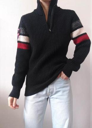 Шерстяний светр зіп джемпер поло пуловер з замком реглан лонгслів кофта зіп джемпер шерсть светр1 фото