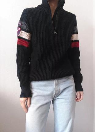 Шерстяний светр зіп джемпер поло пуловер з замком реглан лонгслів кофта зіп джемпер шерсть светр2 фото