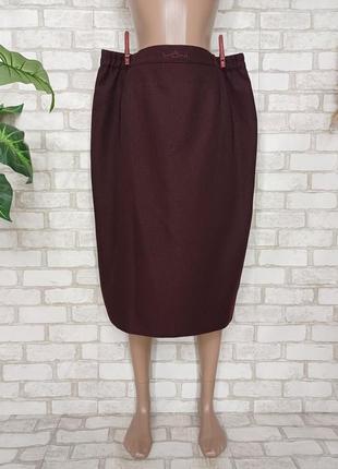 Новая просторная базовая юбка миди карандаш в темном цвете бордо, размер 2-3хл