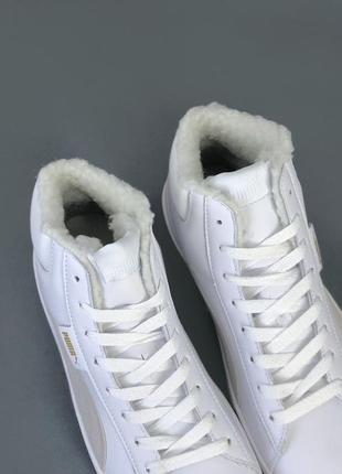 Чоловічі зимові кросівки пума puma corduroy classic mid white winter fur7 фото