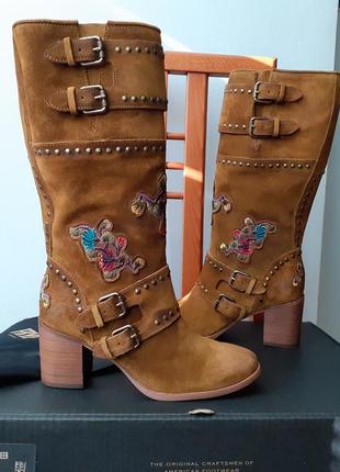 24,5, 25см. frye. жіночі високі замшеві черевики. оригінал із сша. сапоги