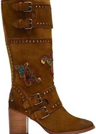 24,5, 25см. frye. жіночі високі замшеві черевики. оригінал із сша. сапоги