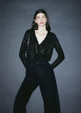 Боді в паєтки h&m