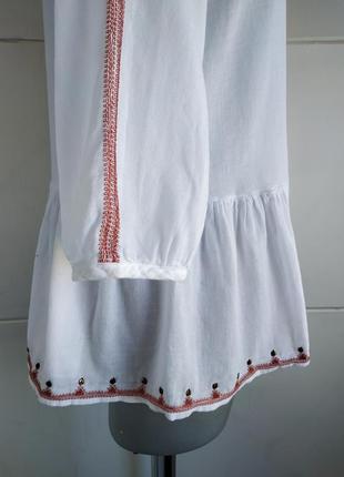 Стильна блуза esprit білого кольору з вишивкою і зав'язками5 фото