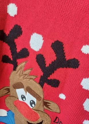 Фірмовий f&amp;f святковий новорічний светр із принтом "олень" на хлопчика 8-9 років8 фото