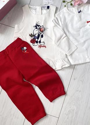 Костюм-тройка от известного бренда original marines для девочки 18 месяцев. штаны утеплены с рюшами