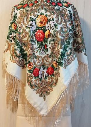 Украинский народный платок, платок с бахромой, украинский платок, разные цвета