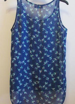 Акція 1+1=3 розпродаж легка жіноча блуза маєчка пташки розмір xs2 фото