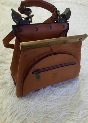 Жіноча вінтажна сумочка з натуральної італійської  шкіри.4 фото