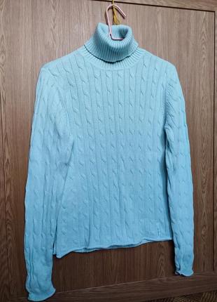 Хлопковый свитер джемпер гольф в косы ralph lauren 1967 polo jeans company ☕ наш 40-42рр4 фото