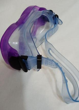 Маска для плавання фіолетова окуляри+подарунок4 фото