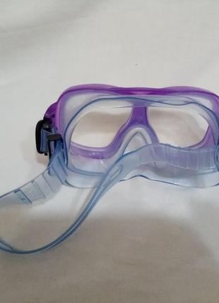 Маска для плавання фіолетова окуляри+подарунок2 фото