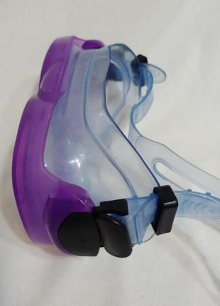 Маска для плавання фіолетова окуляри+подарунок7 фото