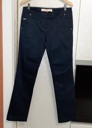 Прямые брюки, джинсы с отстроченными стрелками fracomina р. 44-46 (32) синие2 фото