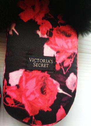 Мягкие атласные тапочки с мехом victoria's secret оригинал