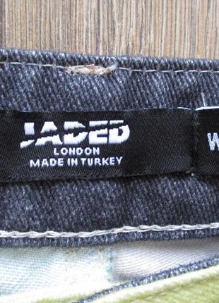 Jaded london (w28/m) джинсы бойфренды с принтом7 фото