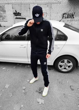 ❄️зимовий чоловічий спортивний костюм adidas чорний❄️