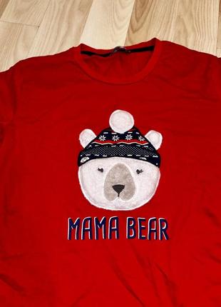 Новорічний лонгслів  білий ведмідь mama bear