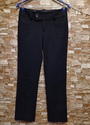 Теплые брюки,плотные черные брюки,прямого кроя,средняя посадка1 фото