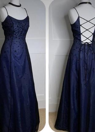 Вишукана вечірня вінтажна сукня 90-х з відкритою спинкою morgan and co by linda bernell. ідеальна на випускний2 фото