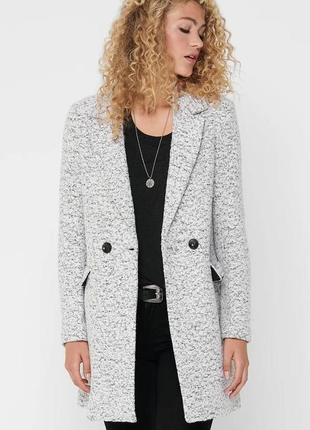 Эксклюзивное пальто only стильное крутое букле шерсть, качественное с бирками, xs стиль h&m не сток!