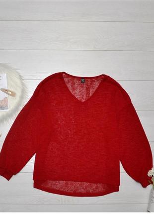 Червоний пуловер кофтинка блуза блузка туніка shein l 40/421 фото