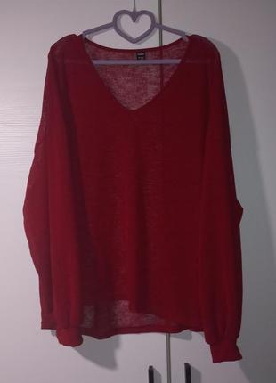 Червоний пуловер кофтинка блуза блузка туніка shein l 40/422 фото