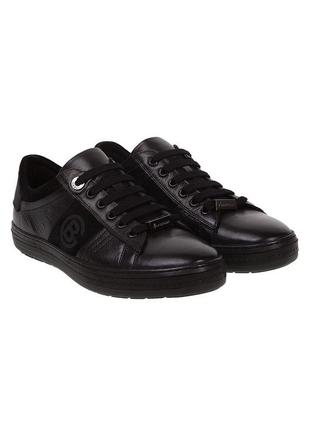 Туфлі чоловічі шкіряні чорні на шнурівках 2004
