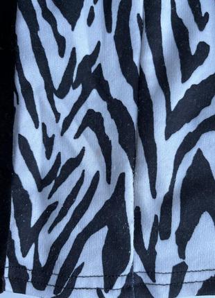 Платье мини по фигуре облегающее силуэтное принт зебра с длинным рукавом на замочке ворот стойка asos6 фото