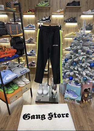 Штани palm angels black and lime track pants