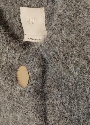 Кардіган сірого кольору h&m alpaca blend преміальна лінійка вовна та альпака дуже теплий2 фото