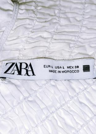 Укороченная облегающая блузка 100% хлопок zara короткая блуза на резинке кроп топ9 фото