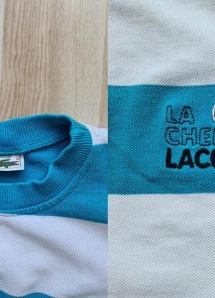 Оверсайз свитшот lacoste свитшот бавенский полосатый свитшот женский унисекс голубой реглан оверсайз толстовка lacoste оригинал6 фото