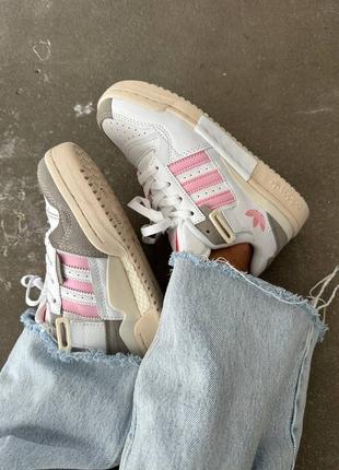 Кроссовки adidas forum “white/ grey/pink”