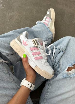 Кроссовки adidas forum “white/ grey/pink”8 фото