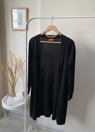 Max mara черный удлиненный кардиган кофта