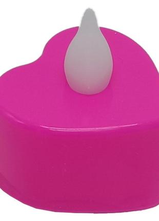 Декоративная свеча "сердце" cx-19 led, 3см (розовый)