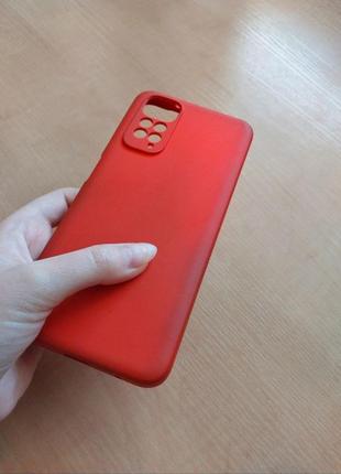 Красный чехол для redmi note 11 матовый чехол на xiaomi redmi note 11 чехол с мягкой подложкой3 фото