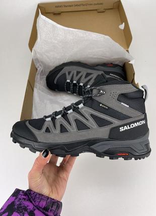 Ботинки salomon x ward leather mid 1969x gore-tex 471817 black, оригинальные ботинки саломон черные мужские