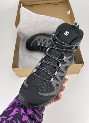 Ботинки salomon x ward leather mid 1969x gore-tex 471817 black, оригинальные ботинки саломон черные мужские2 фото