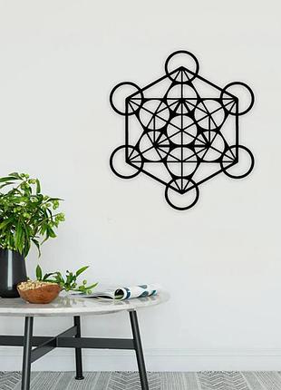 Настенный декор из дерева панно на стену max woody "мандала-hexagon" - 30х30 cм