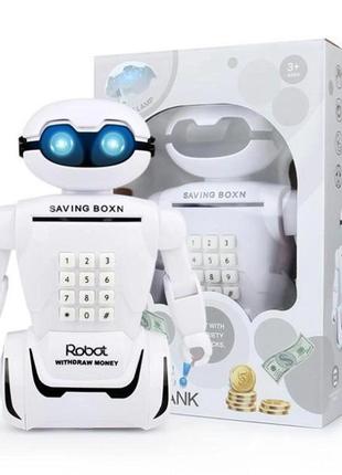 Игрушка детская копилка банкомат robot piggy bank 3 в 1, детский робот сейф с кодовым замком3 фото