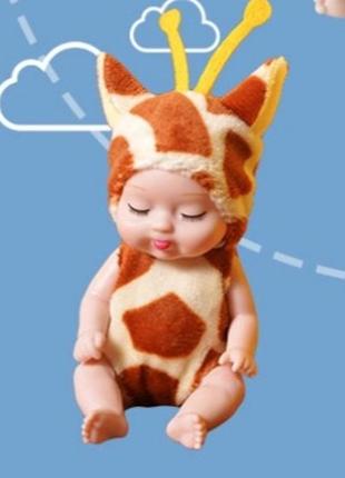 Лялька пупсик жираф, жирафчик, пупс сплюшка , лялечка маленька8 фото