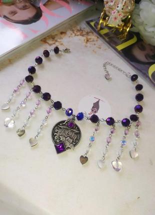 Gothic necklace witch with cat4 фото