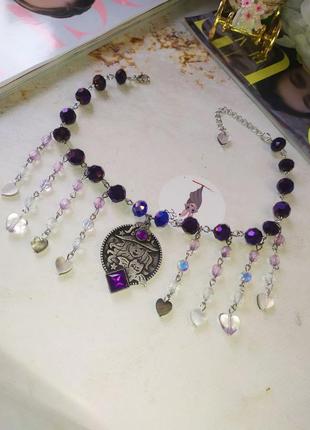 Gothic necklace witch with cat 5