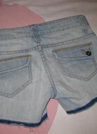 Шорты джинсовые светлые вываренные короткие обрезанные маленький размер xs xxs км19023 фото