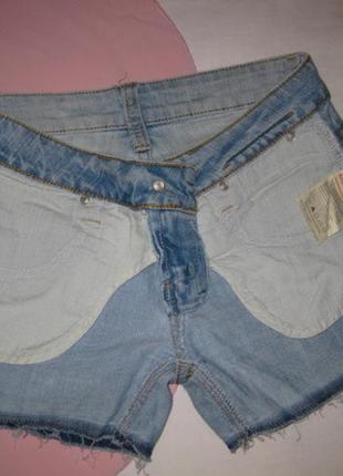 Шорты джинсовые светлые вываренные короткие обрезанные маленький размер xs xxs км19024 фото